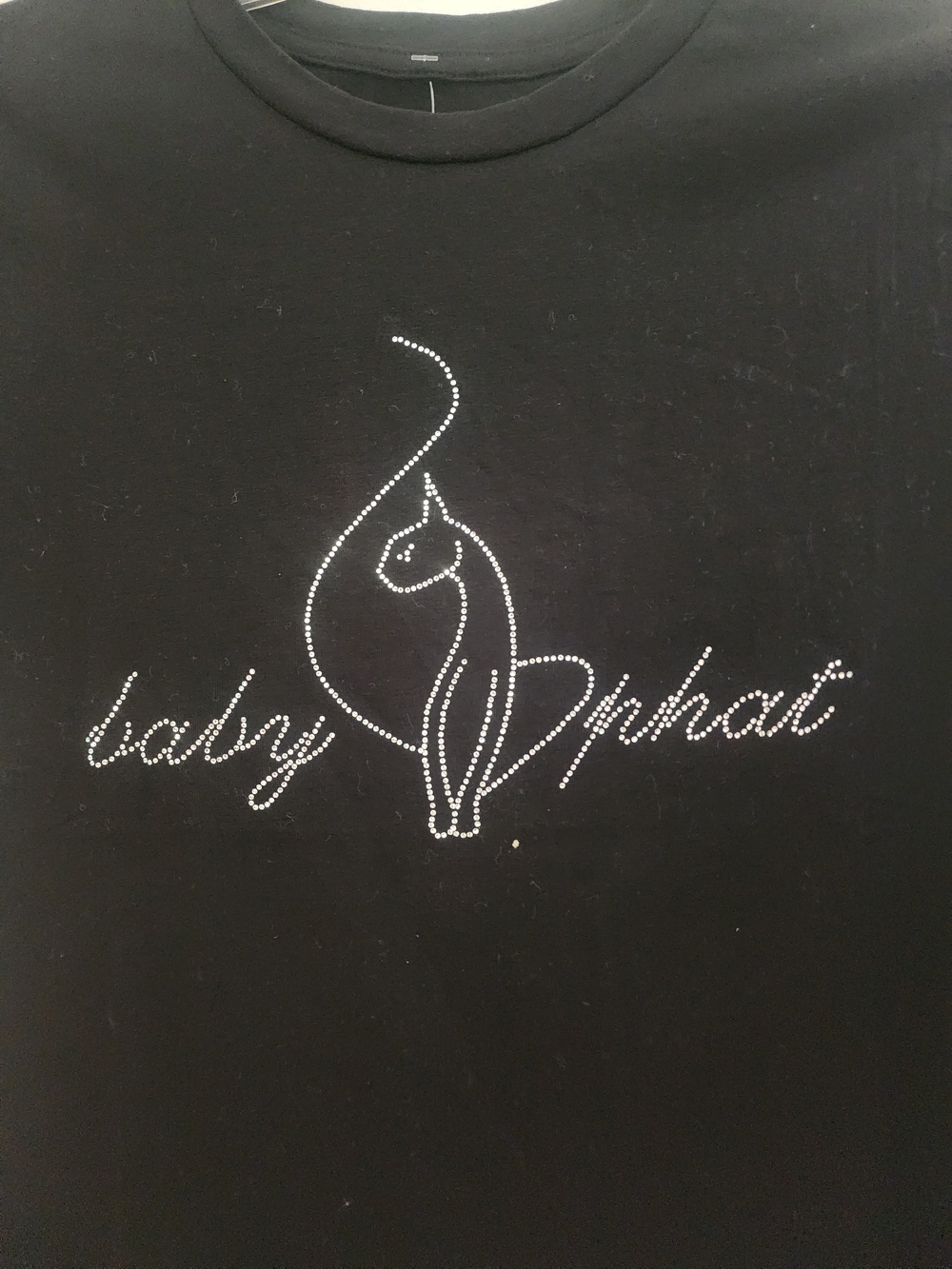 Baby Phat Women's Black Logo Crystal Tee - Picture 4 of 8